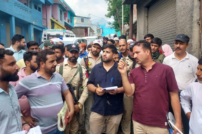 DC Rajouri Abhishek Sharma during visit to Darhal on Saturday.