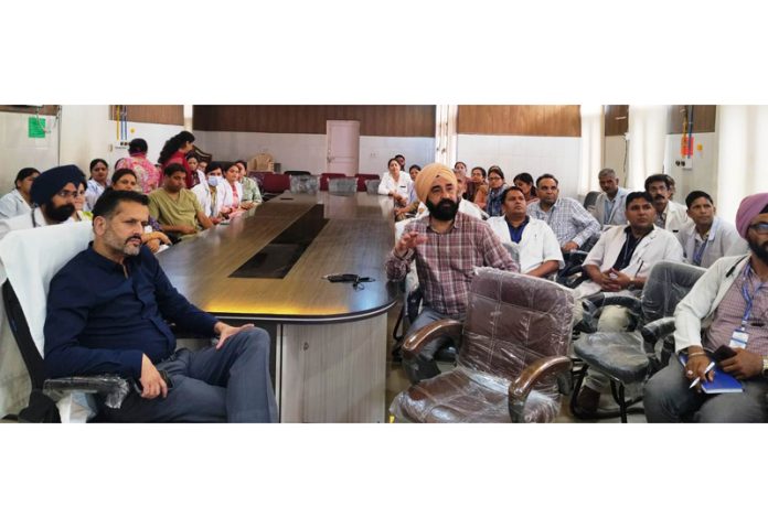 DHS Jammu during visit to CHC Ramgarh on Tuesday. DHS Jammu during visit to CHC Ramgarh on Tuesday.