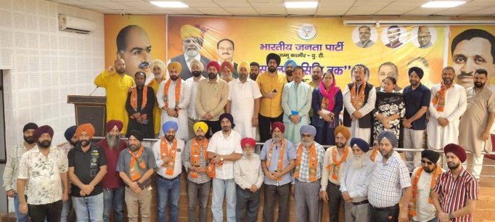 BJP Minority Morcha, J&K, president, Ranjodh Singh Nalwa alongwith ex-Deputy Mayor Baldev Billawaria attending a function in Jammu.