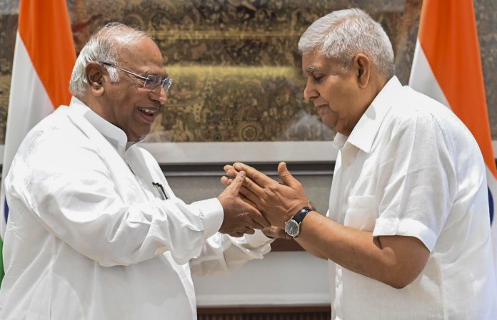 Kharge meets Dhankhar ahead of Monsoon session