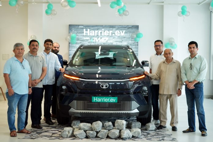 Saleem Bakshi, managing director FM launching new Tata Harrier.ev in Jammu.
