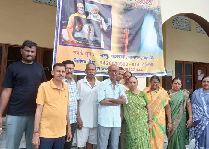 Amarnath pilgrims at a lodgement centre in Jammu.