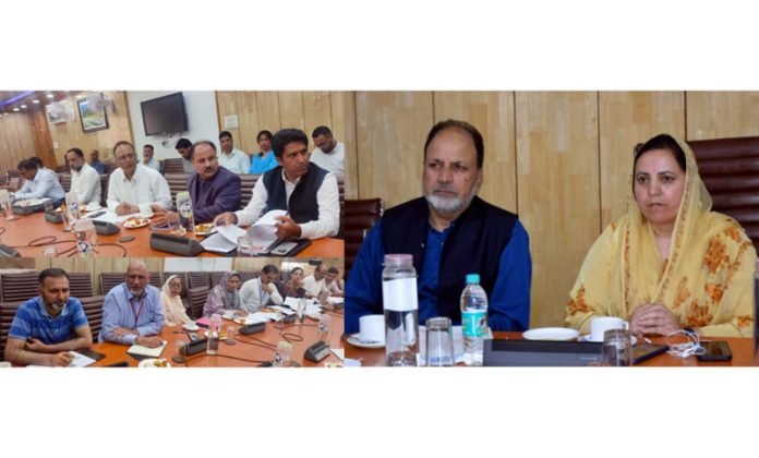 Health Minister Sakeen Itoo during meeting at Baramulla.