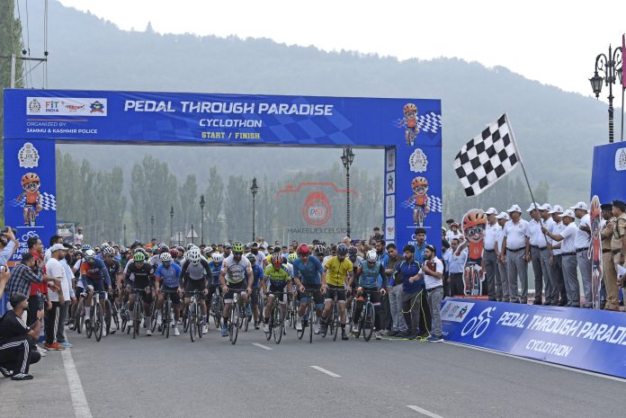 Hundreds Participate In 'Pedal Through Paradise' Cyclothon In J&K's Srinagar
