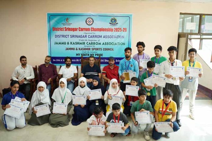 Winners posing along with dignitaries in Srinagar. Winners posing along with dignitaries in Srinagar.