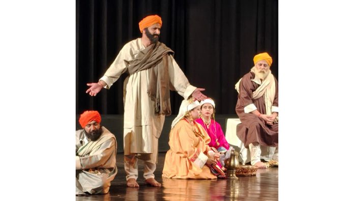 A scene from the play ‘Ek Aur Birbal’ staged in Jammu on Thursday.