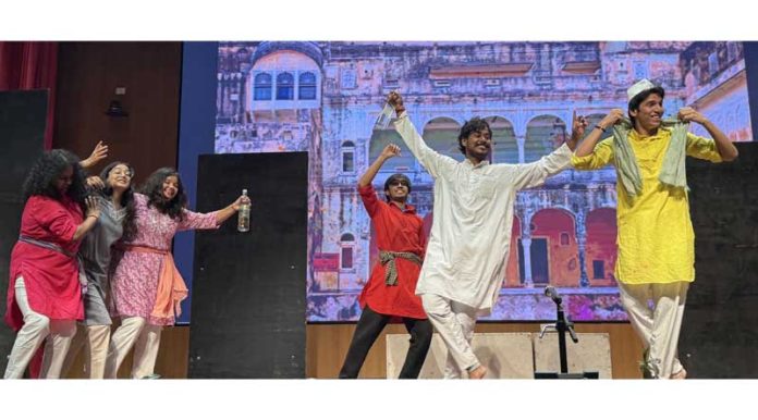 Artists performing during the culmination of festival 'Rang Tarang' at IIM Jammu on Friday.