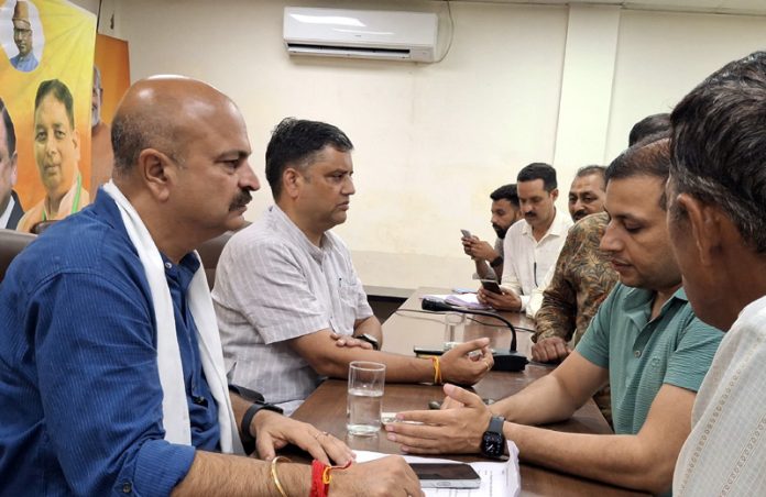 BJP MLAs at a public darbar at Jammu on Monday.