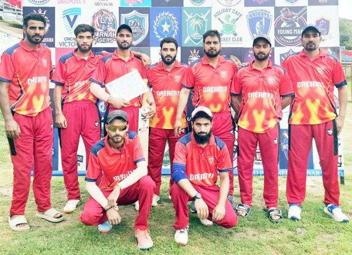 Winning team posing post match presentation. Winning team posing post match presentation.