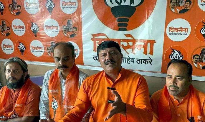 Shiv Sena J&K president Manish Sahni addressing press conference on Wednesday. Shiv Sena J&K president Manish Sahni addressing press conference on Wednesday.
