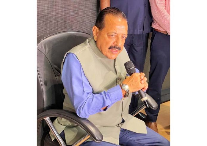 Union Minister Dr Jitendra Singh briefing the media at New Delhi on Tuesday.