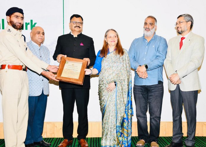 Minister Javed Rana felicitating officials of Wildlife Department at Dachigam. Minister Javed Rana felicitating officials of Wildlife Department at Dachigam.
