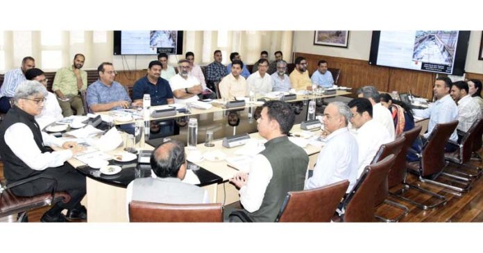 Chief Secy Atal Dulloo chairing a review meeting at Srinagar. Chief Secy Atal Dulloo chairing a review meeting at Srinagar.