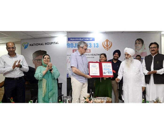 CM Omar Abdullah launching ‘Project 13-13’ women’s surgical care initiative at National Hospital Jammu on Wednesday. CM Omar Abdullah launching ‘Project 13-13’ women’s surgical care initiative at National Hospital Jammu on Wednesday.