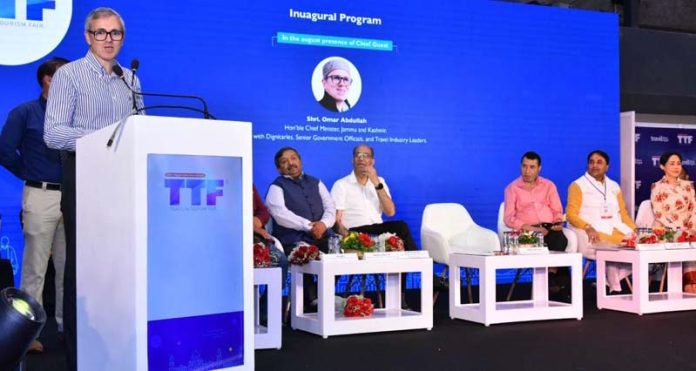 CM Omar Abdullah speaking during Travel & Tourism Fair at Kolkata.