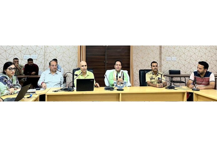 MLA Padder Nagseni (LOP J&K Assembly) reviewing arrangements for Shri Machail Mata Ji Yatra on Wednesday.