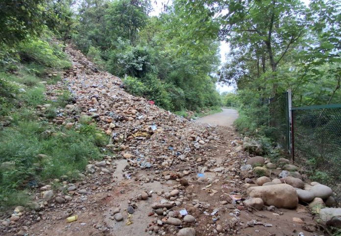 Pathetic condition of Har-Ki-Pouri to Bahu Lochan Chowk road in Jammu. -Excelsior/Rakesh