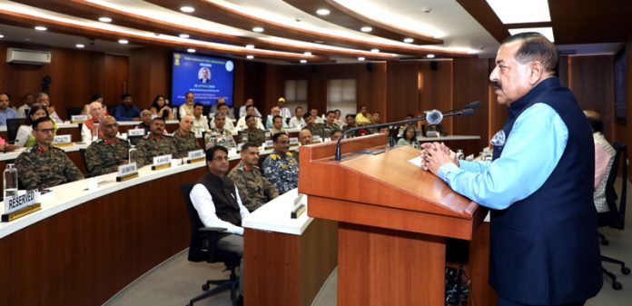 Union Minister Dr. Jitendra Singh interacting with participants of the 51st Advanced Professional Programme in Public Administration (APPPA) at IIPA headquarters, New Delhi on Friday.