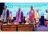 Dignitaries attending the first convocation of Sindhu Central University in Leh.