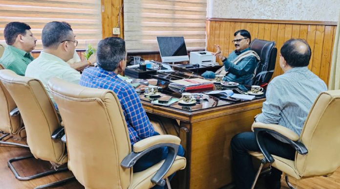Minister Javed Rana chairing a meeting on Wednesday. Minister Javed Rana chairing a meeting on Wednesday.
