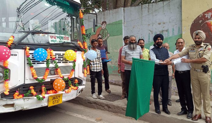 DC Doda flagging off Doda-Chamba JKRTC bus service on Tuesday. DC Doda flagging off Doda-Chamba JKRTC bus service on Tuesday.