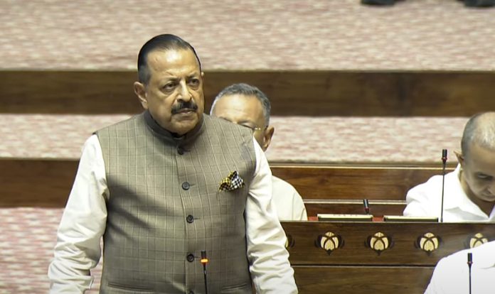 Union Minister Dr Jitendra Singh speaking in the Rajya Sabha on Thursday.