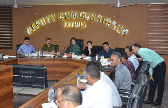 Director RDD, Shahnaz Akhter chairing a review meeting with officers in Kathua. Director RDD, Shahnaz Akhter chairing a review meeting with officers in Kathua.
