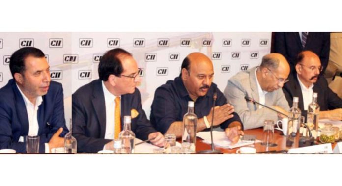 DyCM chairing meeting of CII at Srinagar on Friday.