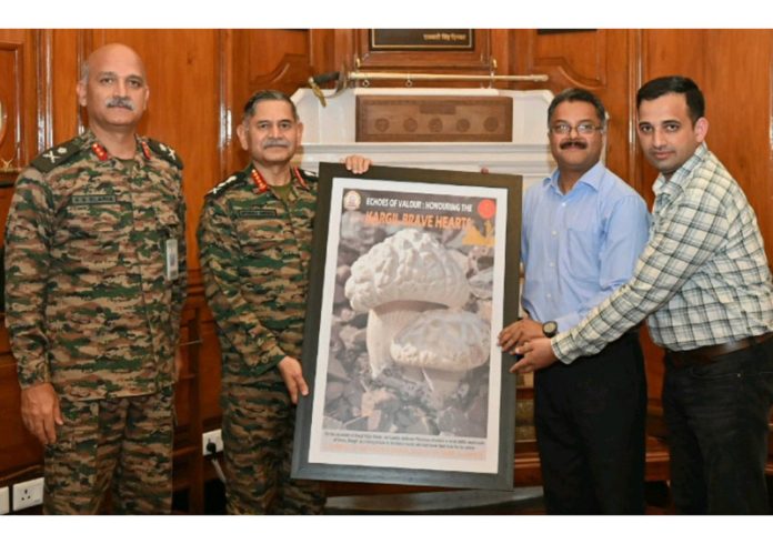 Professor Yash Pal Sharma and Syed Azhar Jawad Hashmi from JU during meeting with General Upendra Dwivedi, Chief of the Army Staff (COAS) on Monday.