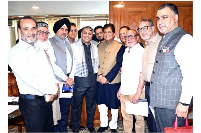 KCCI delegation during meeting with Union Minister Piyush Goyal in Srinagar. KCCI delegation during meeting with Union Minister Piyush Goyal in Srinagar.