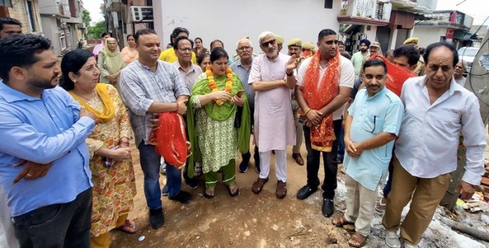 MLA Sham Lal Sharma during tour of his constituency on Thursday. MLA Sham Lal Sharma during tour of his constituency on Thursday.