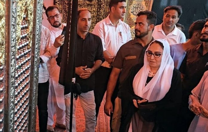 Waqf Board Chairperson, Dr Darakhshan Andrabi during her visit to Zadibal Imambara in Srinagar on Tuesday. Waqf Board Chairperson, Dr Darakhshan Andrabi during her visit to Zadibal Imambara in Srinagar on Tuesday.
