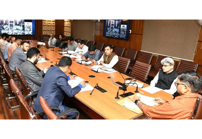 Minister Javed Ahmed Rana chairing a meeting on Monday. Minister Javed Ahmed Rana chairing a meeting on Monday.