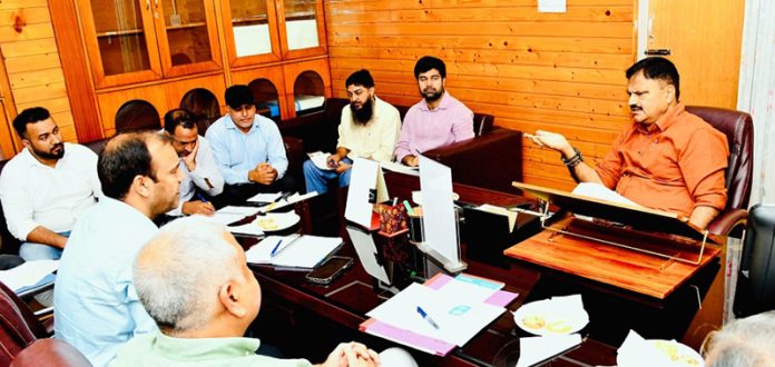 Minister Javed Rana chairing a meeting on Tuesday. Minister Javed Rana chairing a meeting on Tuesday.