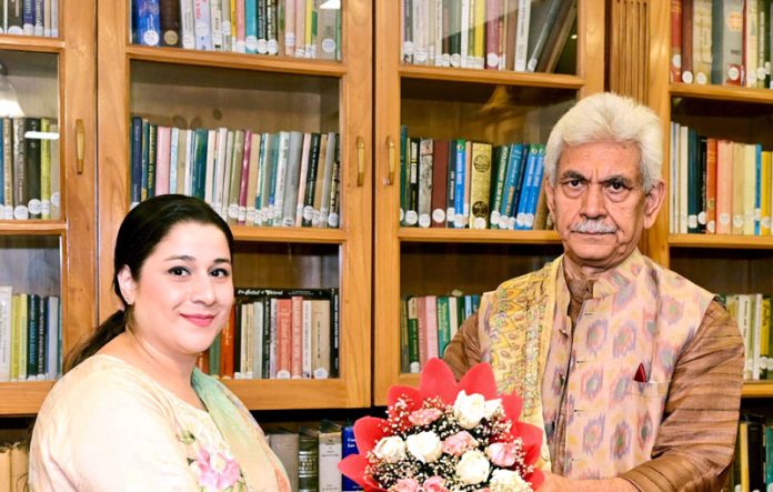 Advo Heena Sultan meeting with LG Manoj Sinha.