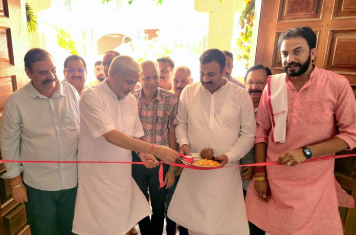 MLA Sham Lal Sharma inaugurating a medical camp at Baba Jitto Devsthan in Jhiri on Sunday.