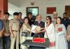 L G Ladakh , Brig B D Mishra along with First Lady Neelam Mishra launching logo of Mudu Unna at New Delhi on Saturday.