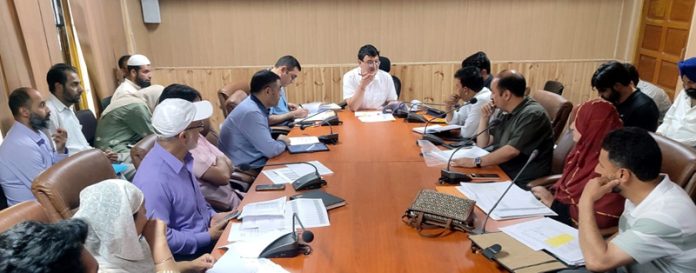 DC Baramulla chairing a meeting on Monday. DC Baramulla chairing a meeting on Monday.