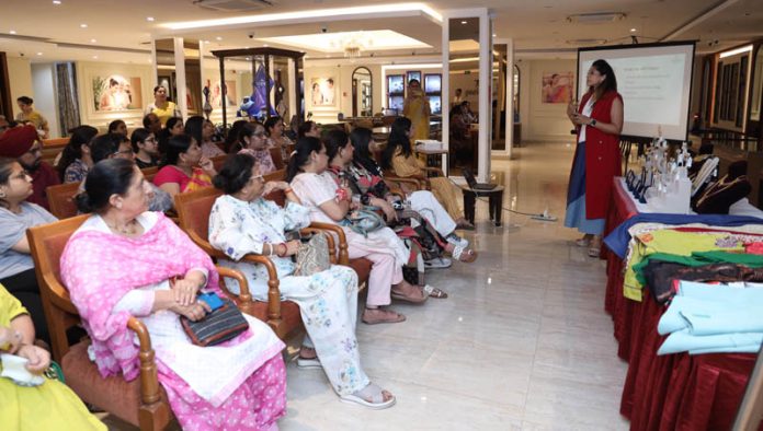 Bandita S Patro offering styling ideas to customers to select jewellery and outfits in Jammu. Bandita S Patro offering styling ideas to customers to select jewellery and outfits in Jammu.