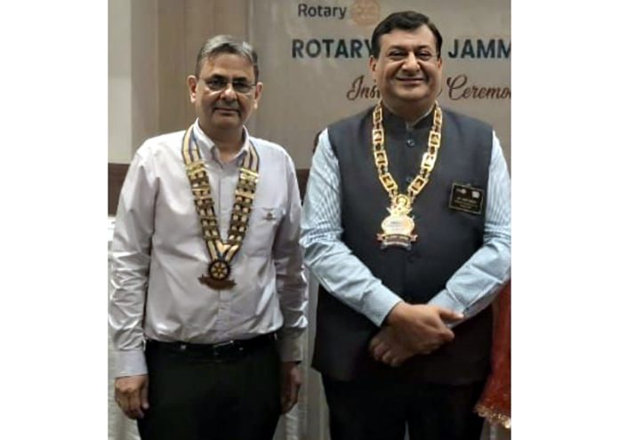 Rajesh Sharma installed as President of Rotary Club Jammu City.