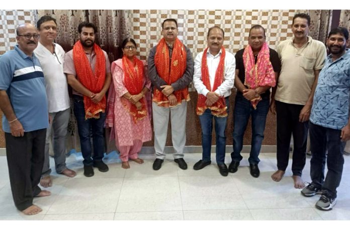 BJP vice president, Rakesh Mahajan during visit to Hakkal on Friday.