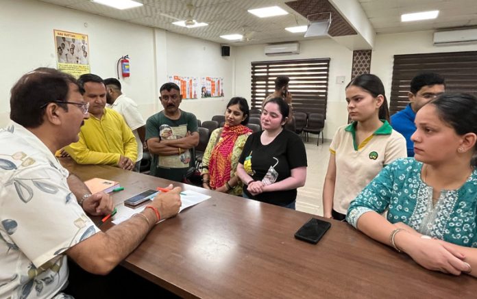 MLA Jammu West, Arvind Gupta at a public darbar in Jammu on Thursday. MLA Jammu West, Arvind Gupta at a public darbar in Jammu on Thursday.