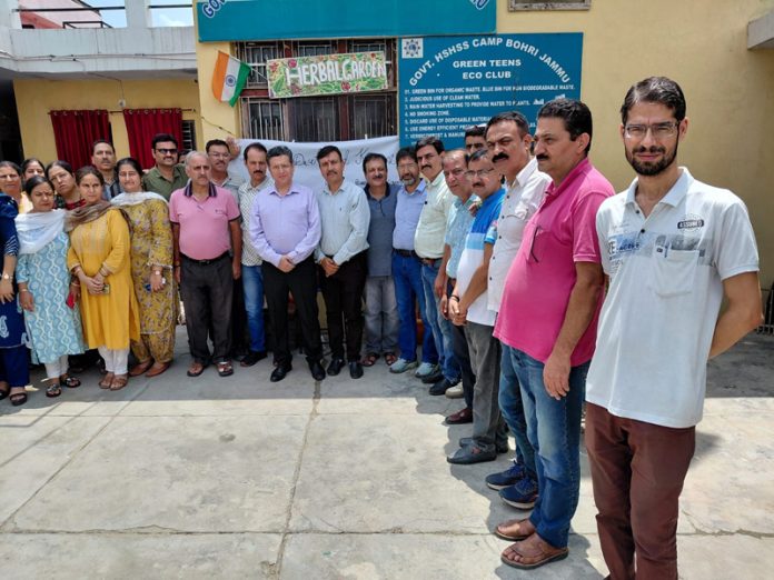 Dr Arvind Karwani, Relief and Rehabilitation Commissioner (Migrants) during visit to GHSS (Camp) Bohri in Jammu.