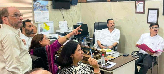 DHSJ chairing a meeting at Kathua on Saturday.