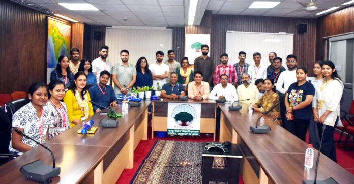 Prof Sanjeev Jain, Vice-Chancellor of CUJ posing along with others during a function held on Wednesday.