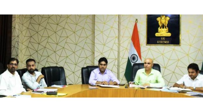DC Kishtwar, Pankaj Kumar Sharma chairing a meeting on Wednesday. DC Kishtwar, Pankaj Kumar Sharma chairing a meeting on Wednesday.