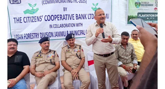 CCBL Chairman addressing gathering with SSP PCR, SSP Jammu and the Bank Director on Thursday.