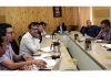 Chief Secretary of Ladakh, Dr. Pawan Kotwal chairs a meeting in Leh on Friday.