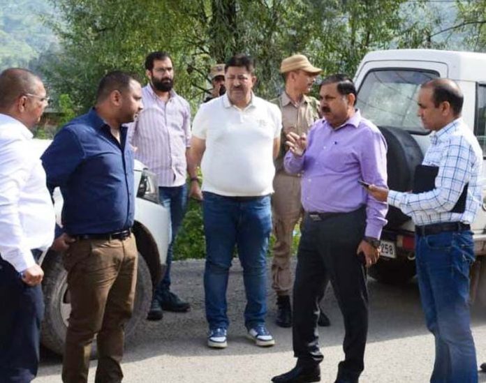 DC Poonch Ashok Kumar Sharma inspecting the Mughal Road.