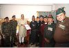 LG Ladakh Kavinder Gupta meeting with a delegation of army personnel and ex-servicemen in Leh.